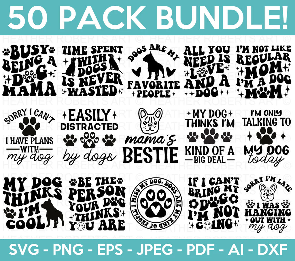 Dog Quotes SVG Bundle, Cliparts for Cricut / Silhouette