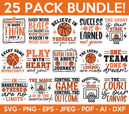 Basketball SVG Bundle, 25 Cliparts for Cricut / Silhouette