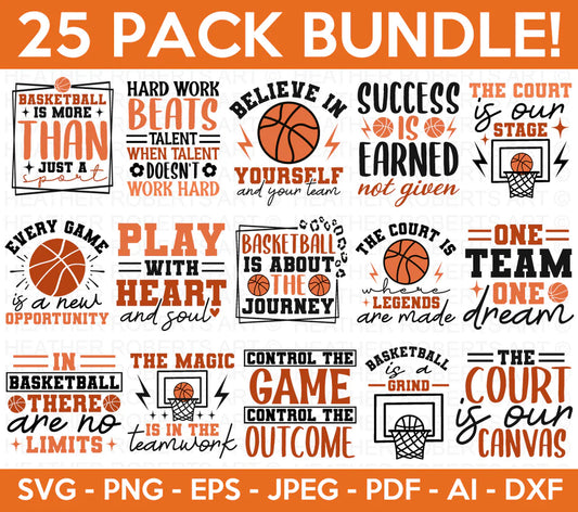 Basketball SVG Bundle, 25 Cliparts for Cricut / Silhouette