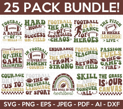 Retro Football SVG Bundle, Cliparts for Cricut / Silhouette