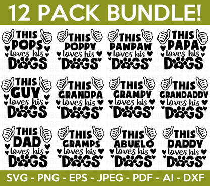 Loves His Dogs SVG Bundle, Cliparts for Cricut / Silhouette