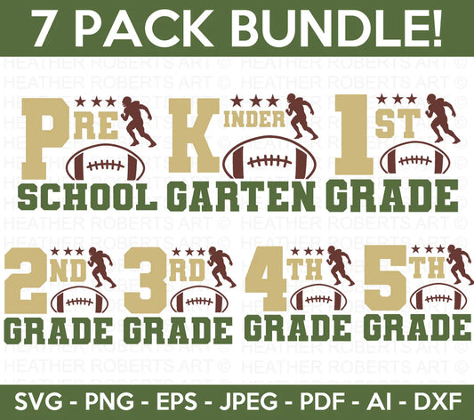 Football Back to School SVG Bundle, Cliparts for Cricut / Silhouette