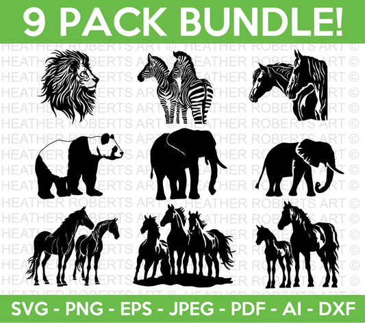 Jungle Animals SVG Bundle, Cliparts for Cricut / Silhouette