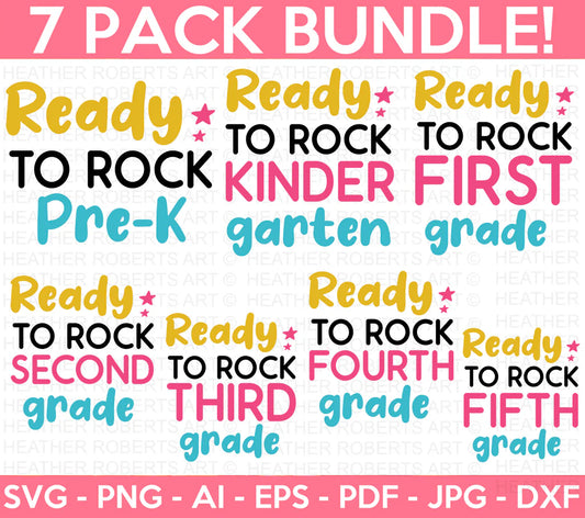 Ready To Rock Back to School SVG Bundle, Cliparts for Cricut / Silhouette