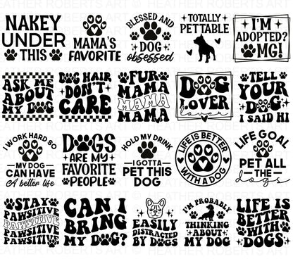 Dog Quotes SVG Bundle, Cliparts for Cricut / Silhouette