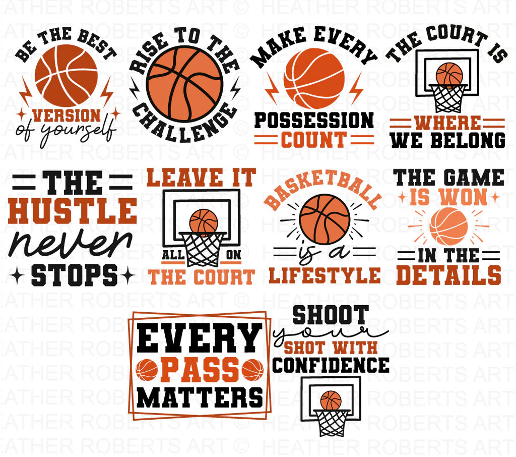 Basketball SVG Bundle, 25 Cliparts for Cricut / Silhouette