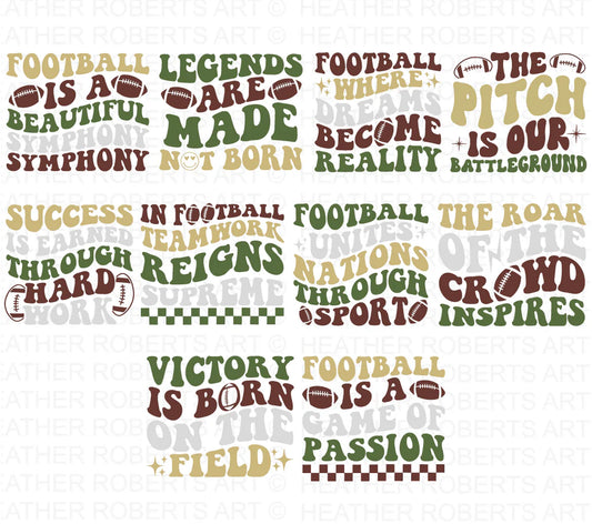 Retro Football SVG Bundle, Cliparts for Cricut / Silhouette