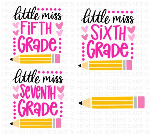 Little Miss Back to School SVG Bundle, Cliparts for Cricut / Silhouette