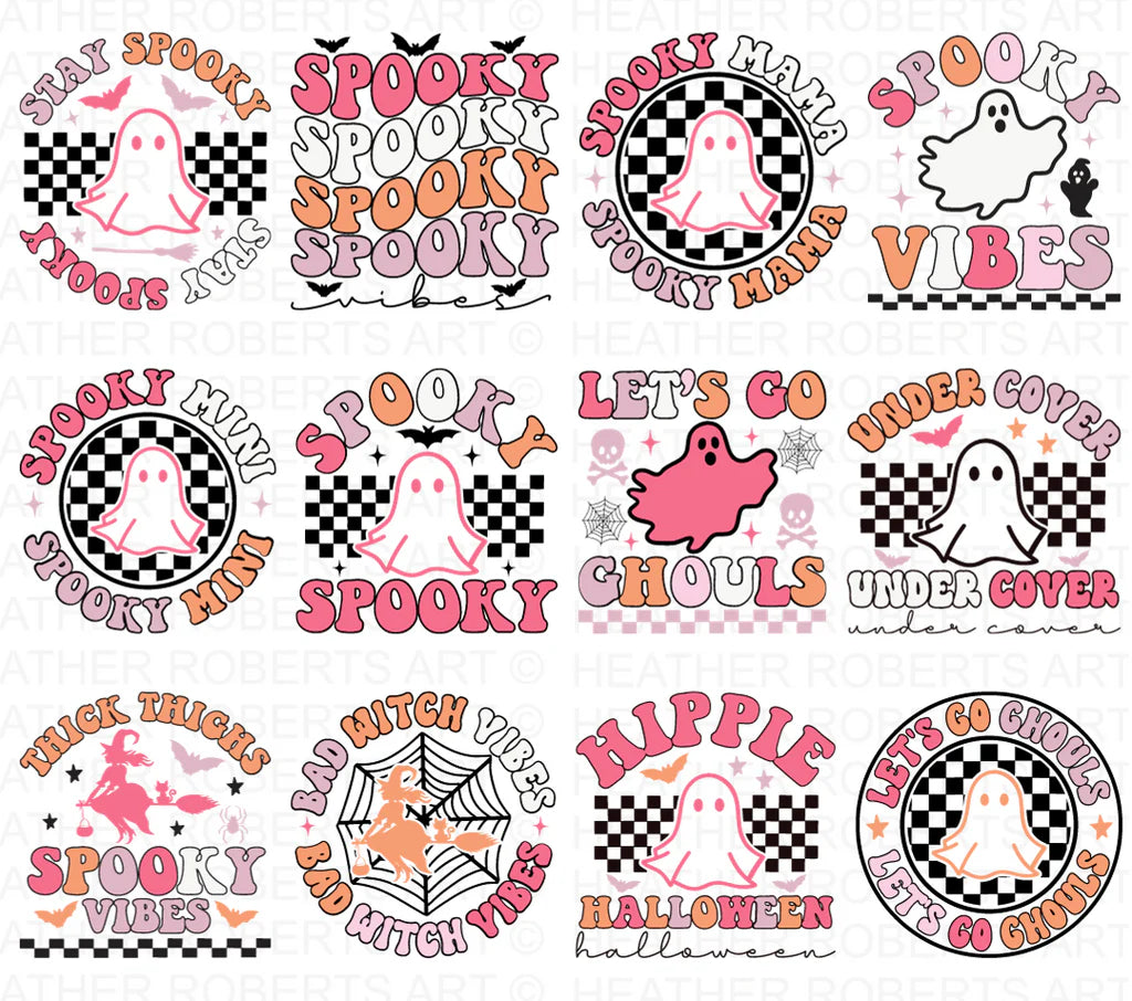 Retro Halloween SVG Bundle, 32 Clipart for Cricut / Silhouette