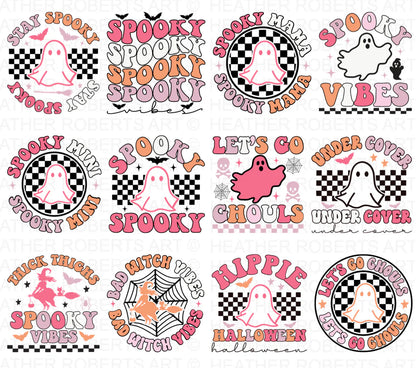 Retro Halloween SVG Bundle, 32 Clipart for Cricut / Silhouette