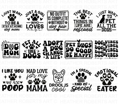 Dog Quotes SVG Bundle, Cliparts for Cricut / Silhouette